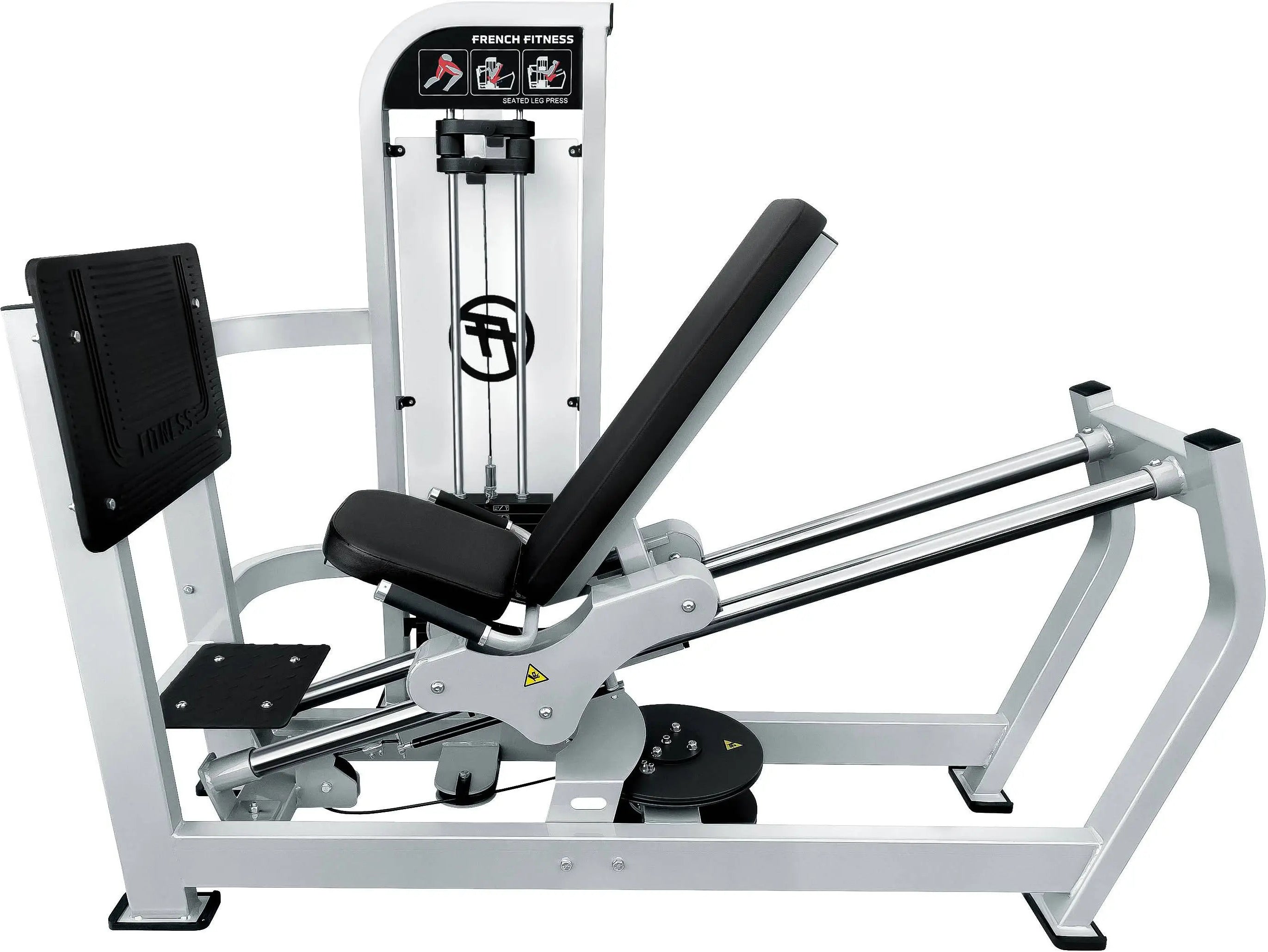 French Fitness FFS Silver Seated Leg Press Sled / Calf Raise (New)