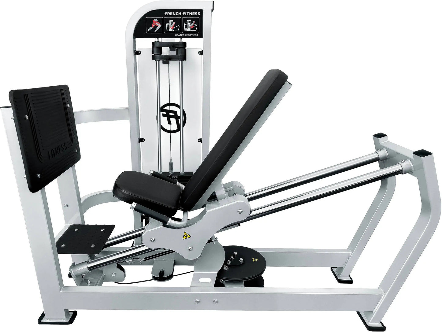 French Fitness FFS Silver Seated Leg Press Sled / Calf Raise (New)