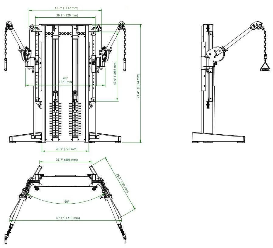French Fitness Venice Dual Cable Crossover Functional Trainer (New)