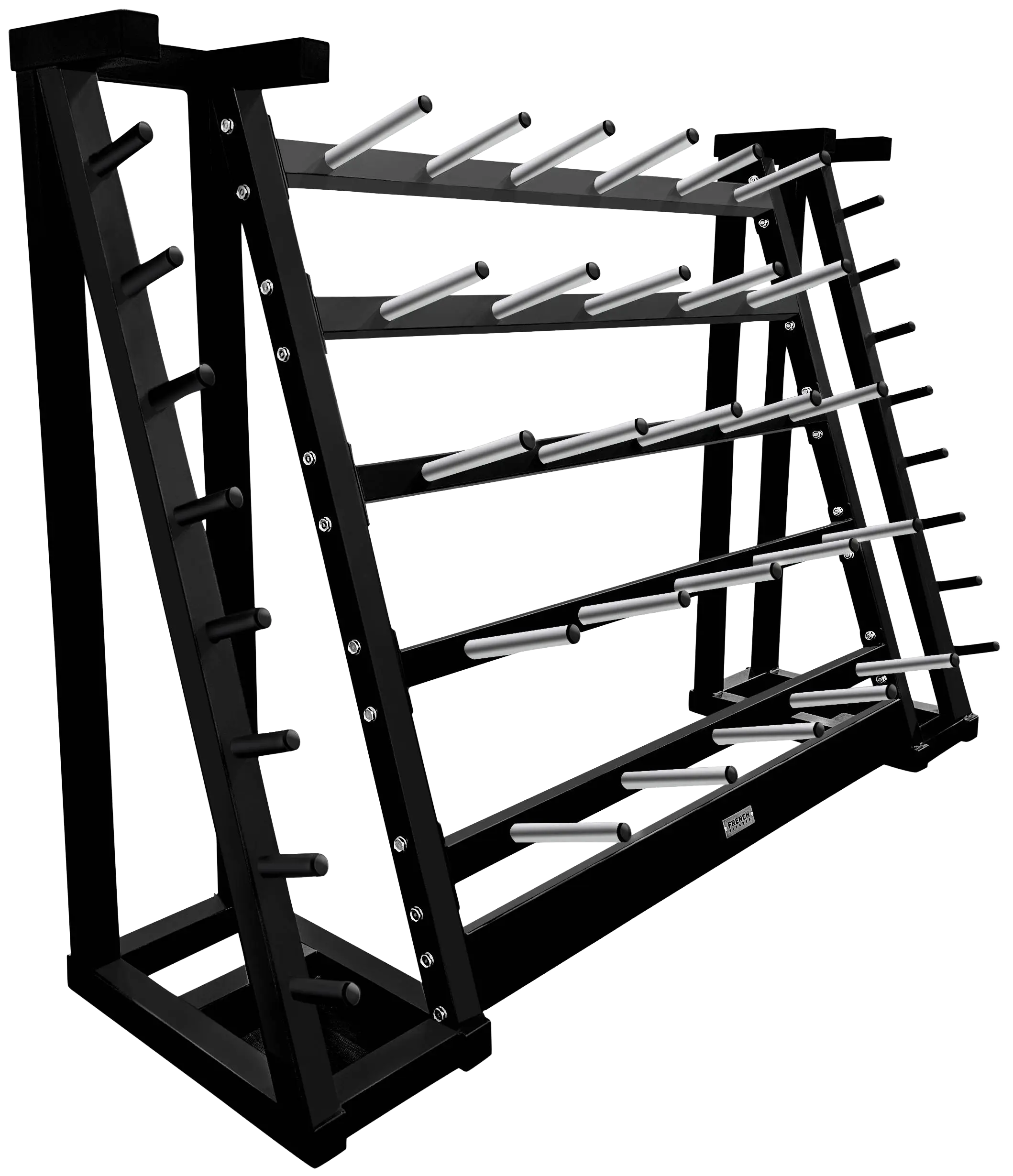 French Fitness Aerobic Bar & Plate Rack - Fits 20 Sets (New)