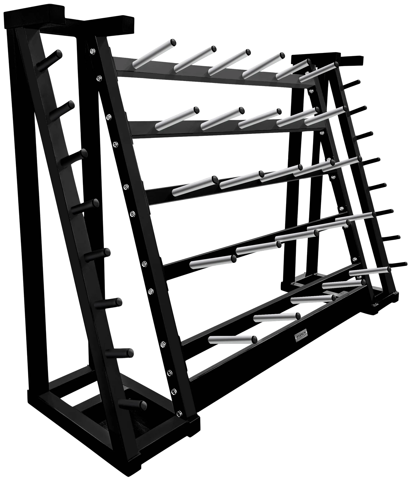 French Fitness Aerobic Bar & Plate Rack - Fits 20 Sets (New)