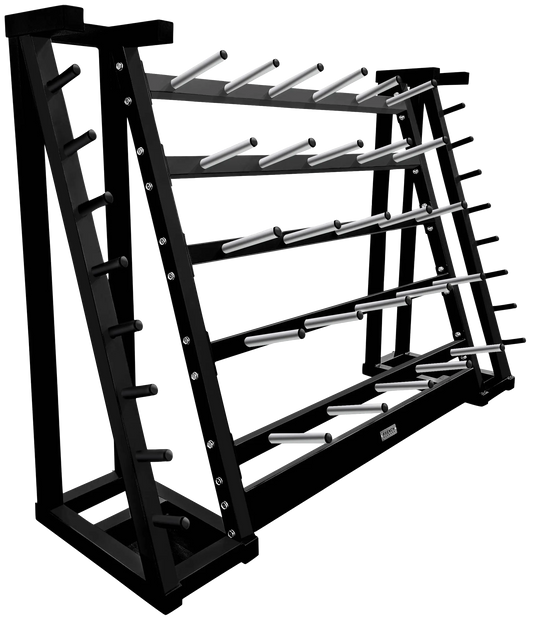 French Fitness Aerobic Bar & Plate Rack - Fits 20 Sets (New)