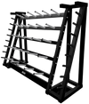 French Fitness Aerobic Bar & Plate Rack - Fits 20 Sets (New)