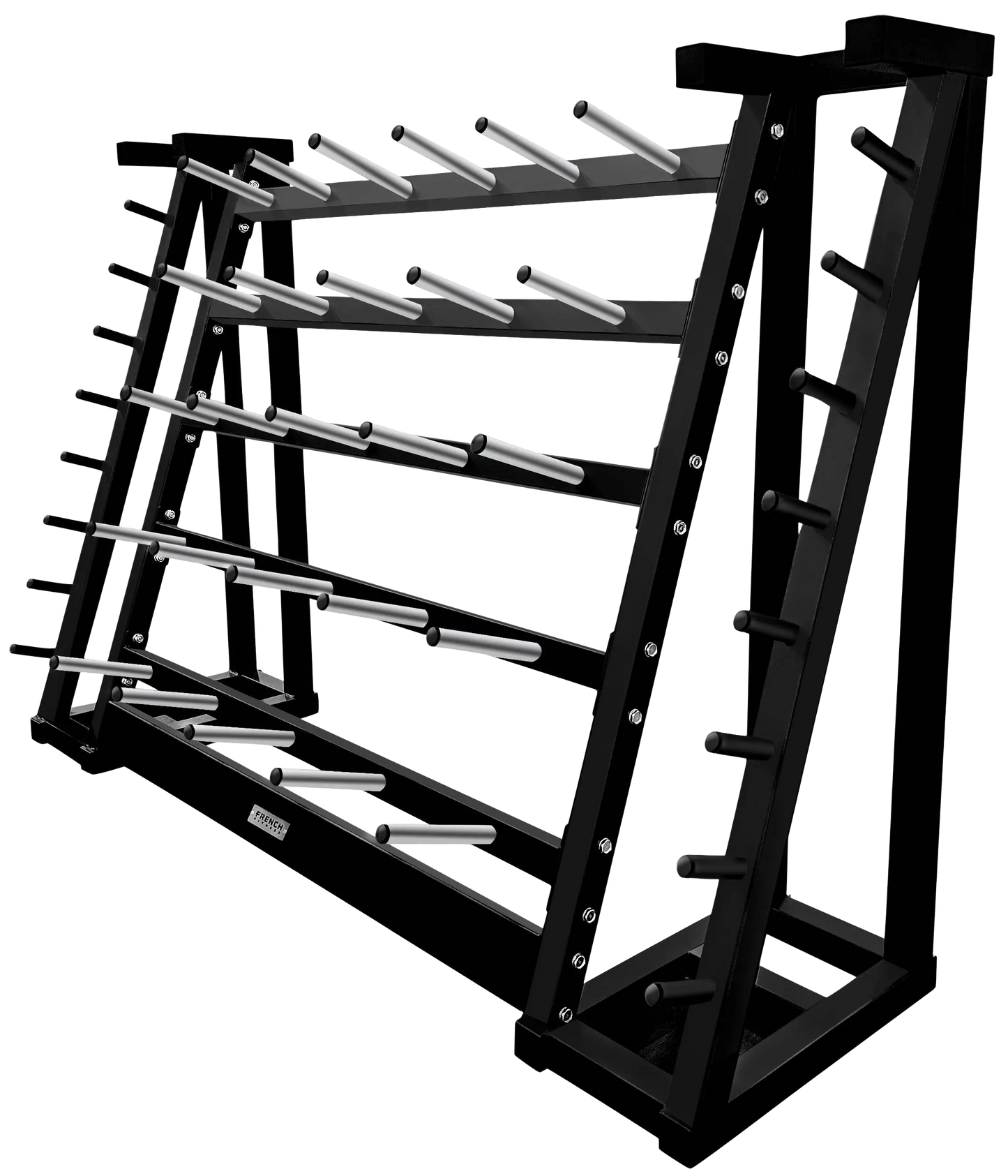 French Fitness Aerobic Bar & Plate Rack - Fits 20 Sets (New)