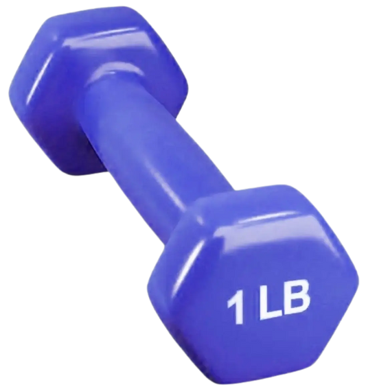 French Fitness Colorful Hex Vinyl Dumbbell 1 lb - Single (New)