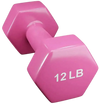 French Fitness Colorful Hex Vinyl Dumbbell 12 lbs - Single (New)