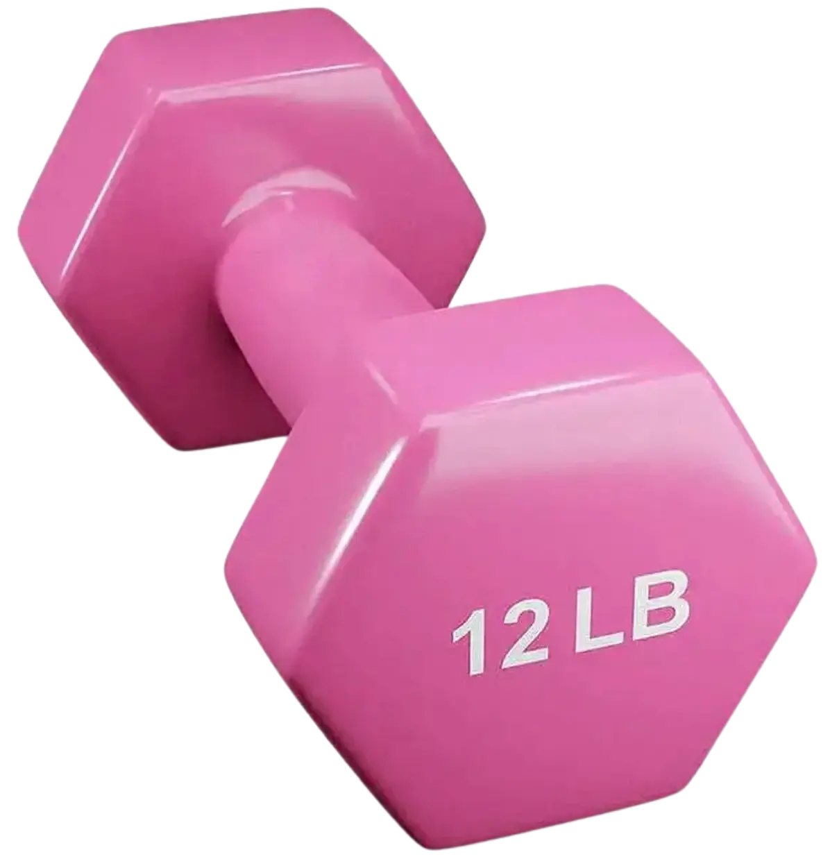 French Fitness Colorful Hex Vinyl Dumbbell 12 lbs - Single (New)