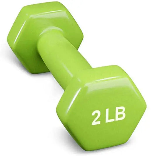 French Fitness Colorful Hex Vinyl Dumbbell 2 lbs - Single (New)
