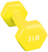 French Fitness Colorful Hex Vinyl Dumbbell 3 lbs - Single (New)