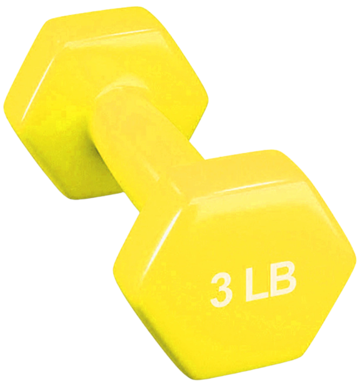 French Fitness Colorful Hex Vinyl Dumbbell 3 lbs - Single (New)