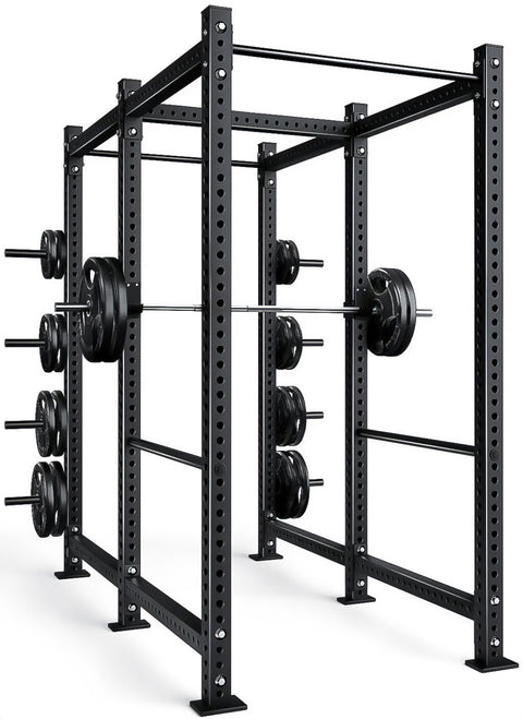 French Fitness R30-RE Commercial Power Rack w/Lat Pulldown / Low Row (New)