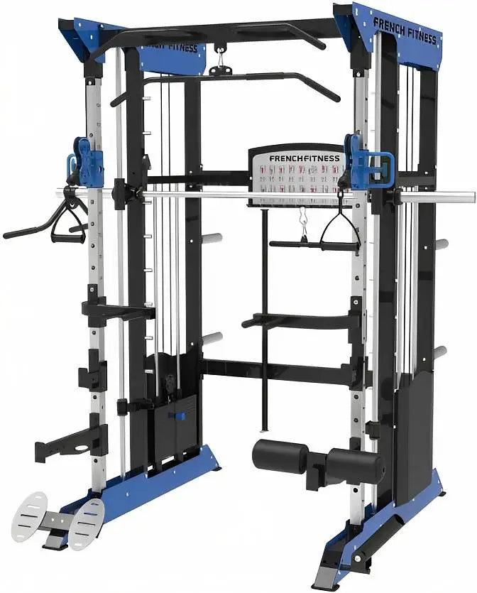 French Fitness FSR70 Dual Cable Smith & Half Rack System (New)