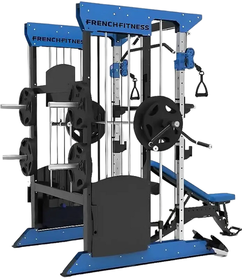 French Fitness FSR70 Dual Cable Smith & Half Rack System (New)