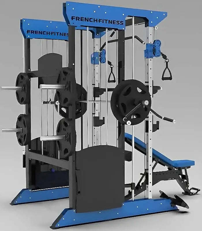 French Fitness FSR70 Dual Cable Smith & Half Rack System (New)