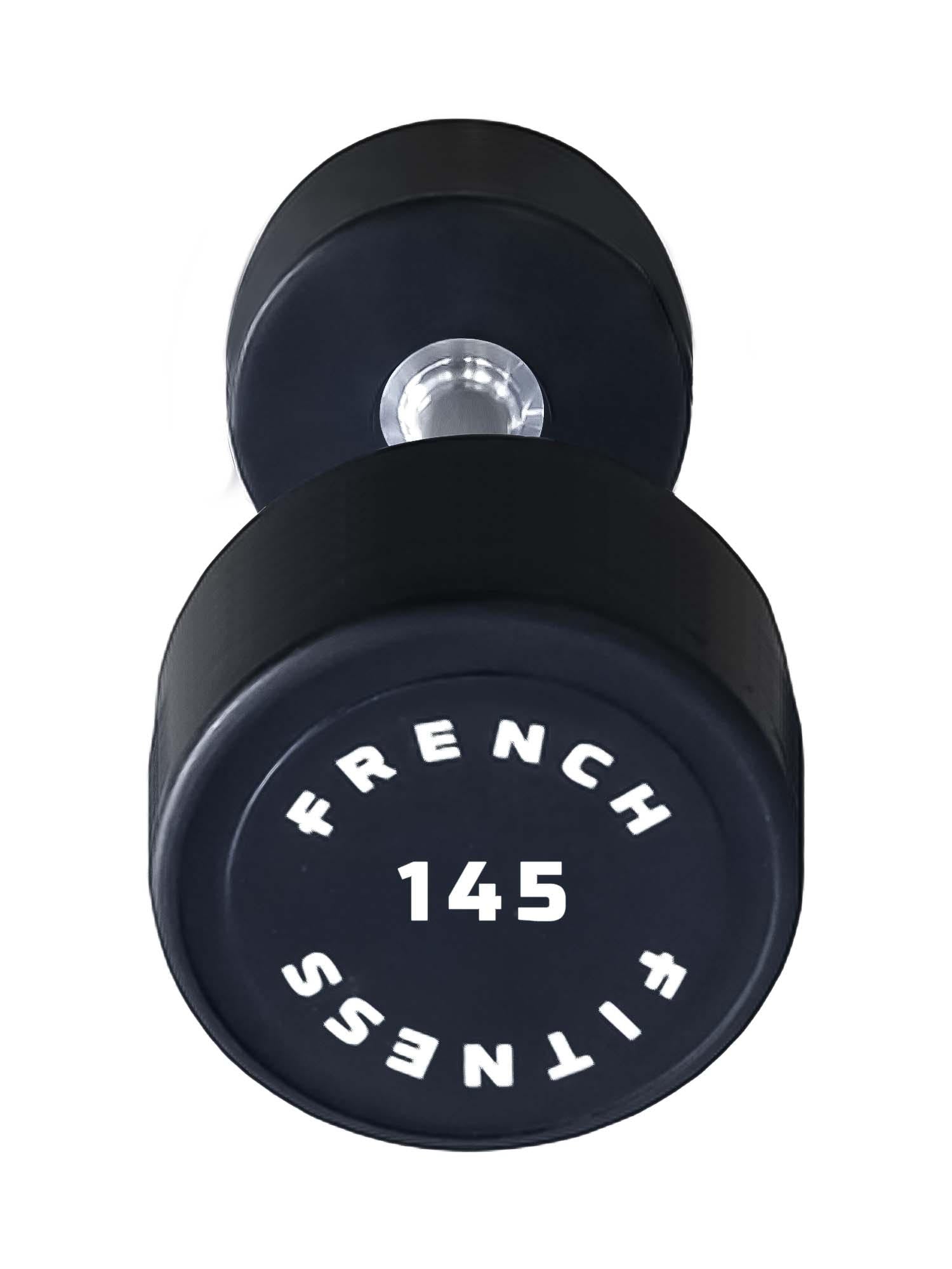French Fitness Urethane Round Pro Style Dumbbell 145 lbs - Single (New)