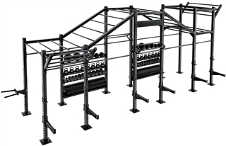 Preconfigured 20' Incline Monkey Bar Rig With Accessories